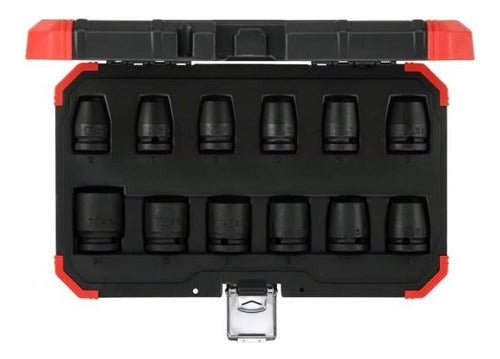 jogo soquete impacto 12 peças 1/2 10 a 24mm gedore red