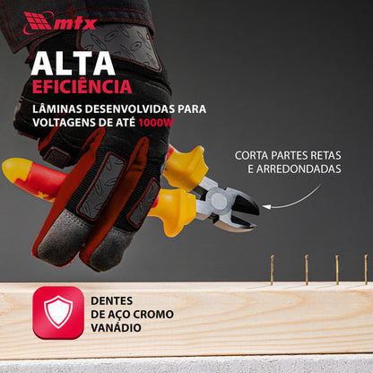 Alicate Corte Diagonal Isolado Ate 1000v Vde 6pol 160mm Mtx Vermelho