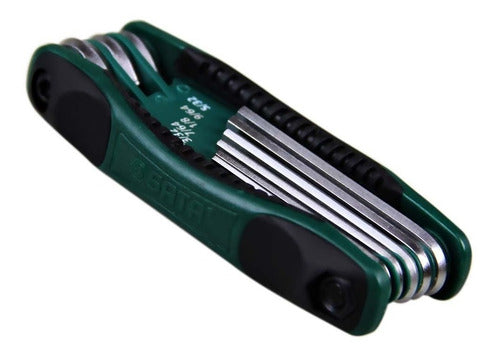 jogo chave allen c/ 9 pçs canivete 5/64 a 1/4 st09122sj sata