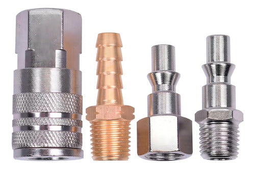 jogo de conectores engate rapido de 1/4 kit 4 peças npt