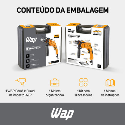 Parafusadeira E Furadeira De Impacto Wap Wf 700k10 W2 220v Amarelo 220v 60hz