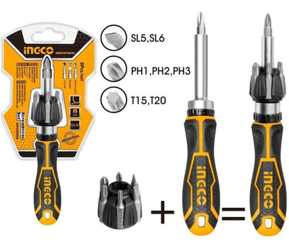 Jogo De Chaves Com Catraca E Bits Ingco Com 8 Peças