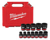 Jogo Soquete Impacto Encaixe 1/2  Curto 12 Peças Milwaukee