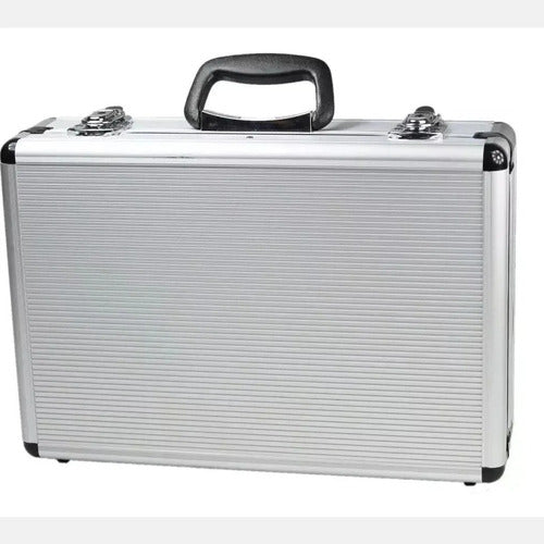 Fertak Maleta Padrão Aluminio Média Prata Com Divisórias