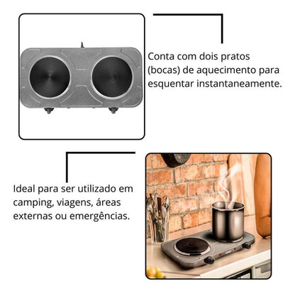 Fogão Elétrico Com 2 Pratos Cooktop Mesa 220v 2000w Fame Cor
