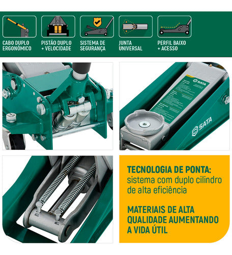 Macaco Hidráulico Tipo Jacaré 2,5 Toneladas St97813sc Sata