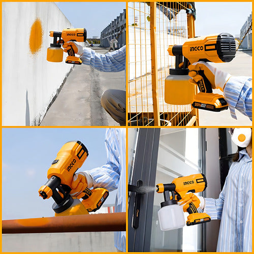 Pistola De Pulverização Elétrica Pintura Ingco 800ml 450w - Laranja/preto