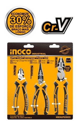 Jogo De Alicates Industriais Com 3 Peças - Ingco