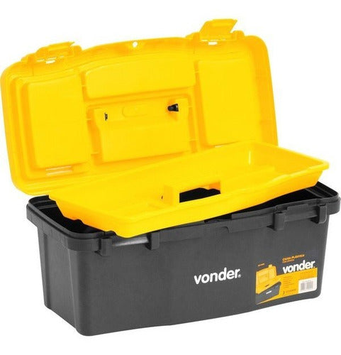 Caixa Plástica Vonder Para Ferramentas 40cm C/ Bandeja Preto