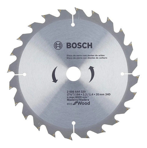 disco de serra circular eco 184mm 24 dentes bosch cor prateado