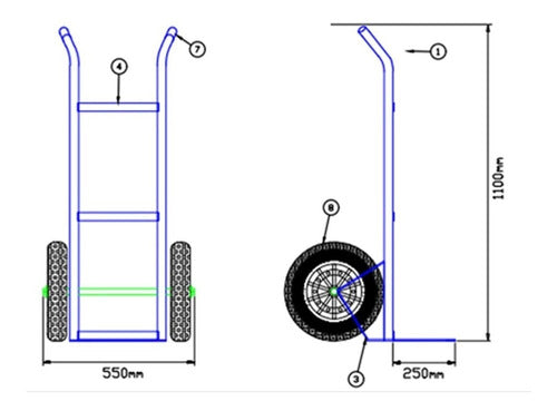 carrinho de armazem 150kg  metalosa - 00770