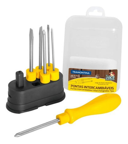 Jogo De Chaves De Fenda Intercambiavéis 6 Peças Tramontina