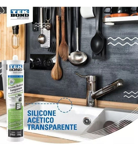 Adesivo Silicone Acético 256g Construção Tekbond Transparent