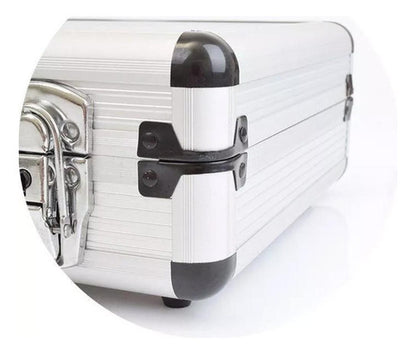 Fertak Maleta Padrão Aluminio Média Prata Com Divisórias