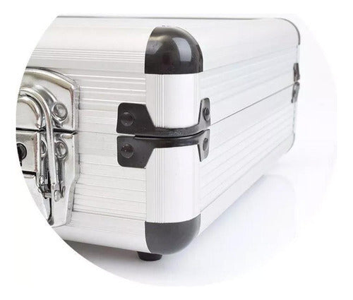 Fertak Maleta Padrão Aluminio Média Prata Com Divisórias