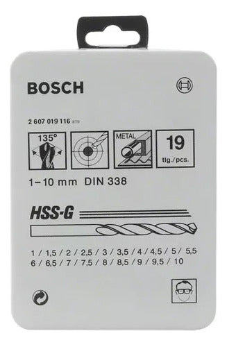 JOGO DE BROCAS P/ METAL 19PCS 1.0 - 10,0MM BOSCH