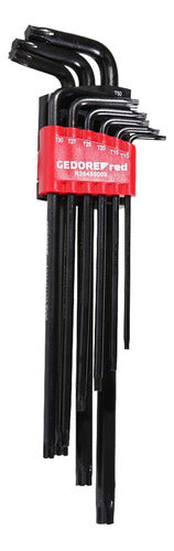 Jogo Chaves Torx Gedore T10 T15 T20 T25 T27 T30 T40 T45 T50