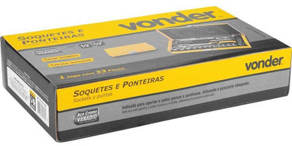 Jogo Soquete Sext Enc 1/4  Jg 04 A 13mm 33pc   Vonder