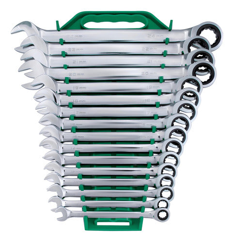 ogo chave combinada catraca 1/4  à 1  13 peças sata crv