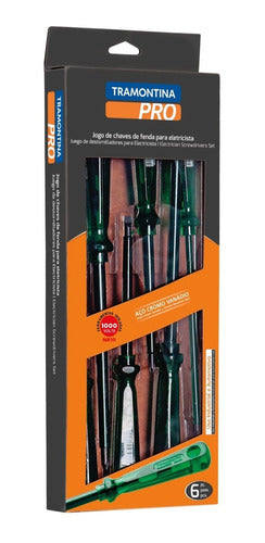 Kit Jogo Chave De Fenda E Phillips Tramontina 1000v 6 Peças