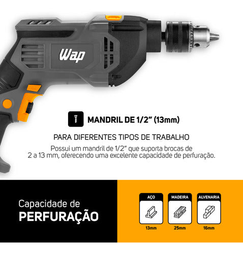 Parafusadeira E Furadeira De Impacto Wap Wf1000fe 220v Cinza-escuro 220v 60hz