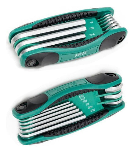 jogo chave allen c/ 9 pçs canivete 5/64 a 1/4 st09122sj sata