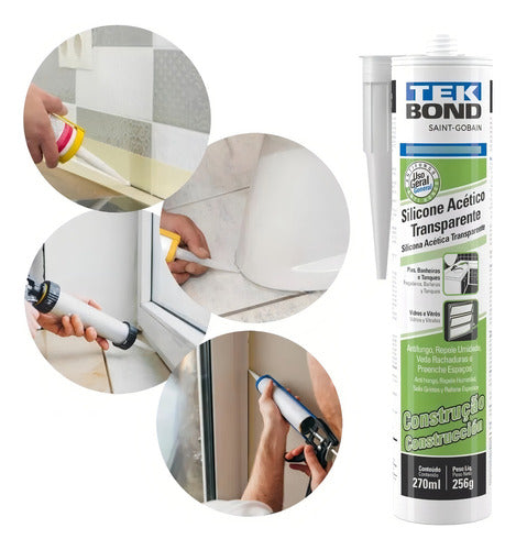 Adesivo Silicone Acético 256g Construção Tekbond Transparent