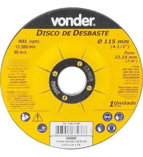 25 Discos De Desbaste 115mm X5,0mm X 22,23mm Dbv Vonder
