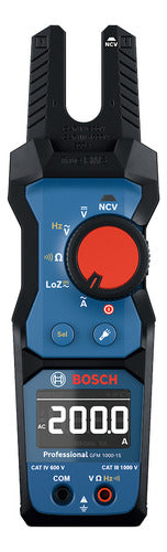 amperímetro de garfo trms bosch gfm 1000-15 c/ pilha e bolsa