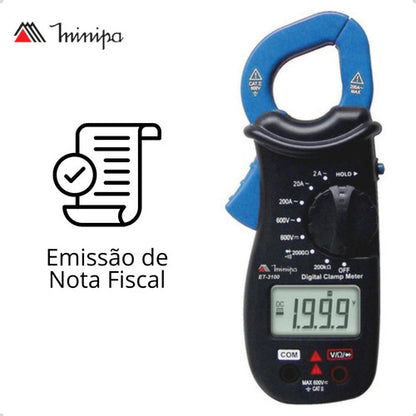 Alicate Amperímetro Digital Profissional Minipa Et3100 Mini