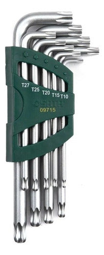 Jogo De Chaves Hexagonais Tork Longas Cr-v T10-t50 Com 9 Peç