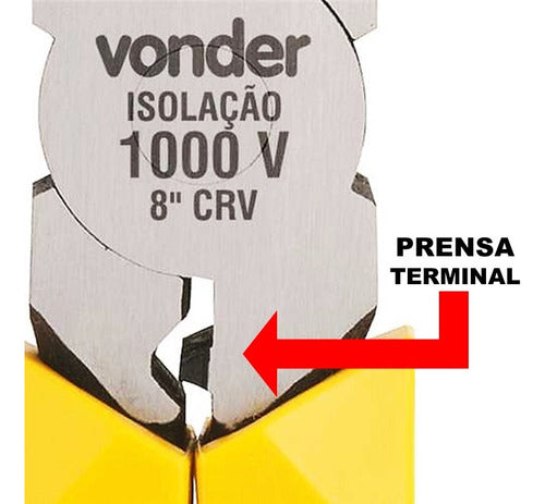 kit 3 alicates corte bico longo universal isolado vonder