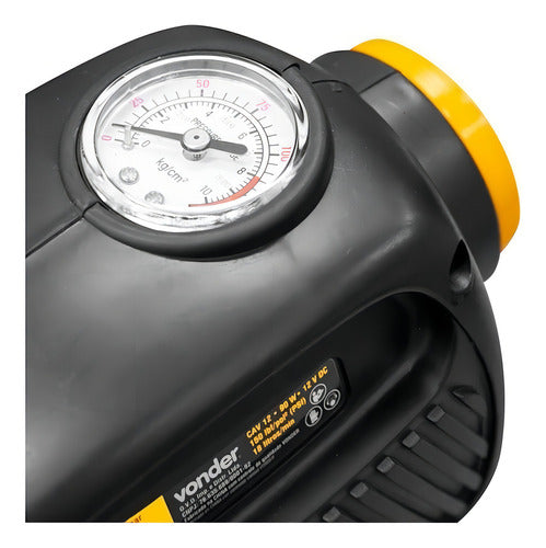 compressor de ar automotivo 90w 150 libras cav12 vonder preto