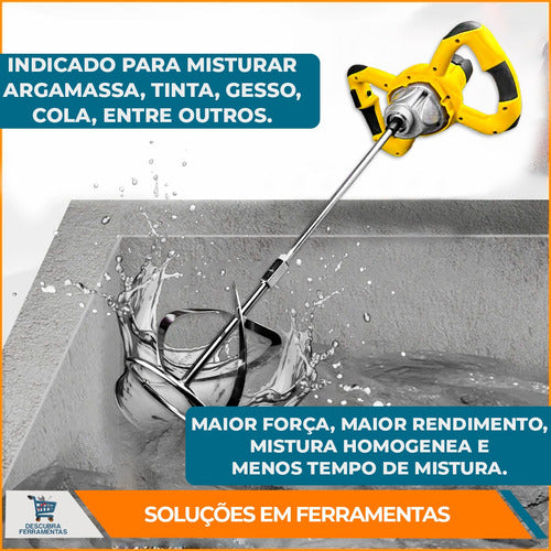 Misturador De Tinta Elétrico Menegotti Mel1600 P/ Argamassa