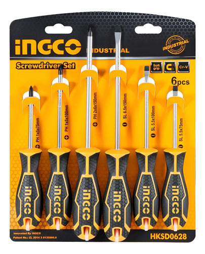 Jogo De Chave Philips E Fenda Ferramentas Industriais 6 Pçs