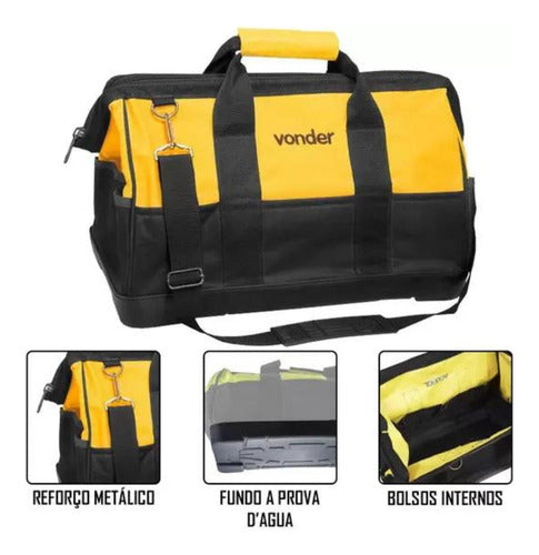 Bolsa Lona Para Ferramentas Fundo Emborrachado Bl-017 Vonder Amarelo