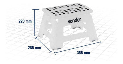 Banqueta Plástica Dobrável Transparente 220mm Vonder