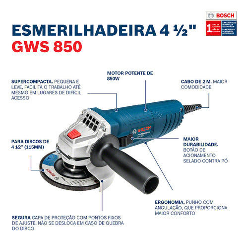 combo esmerilhadeira gws 2200-180 gws 850 220v