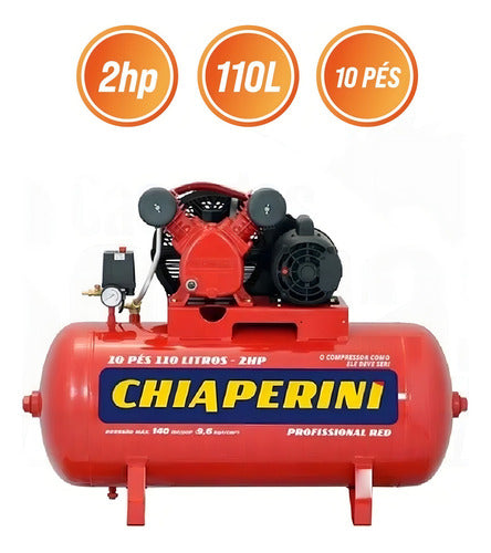 Compressor De Ar Elétrico Chiaperini Profissional Red 10/110