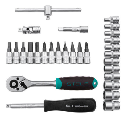 Jogo De Ferramenta Cromo Vanádio 1/4 Maleta 29 Peças Stels