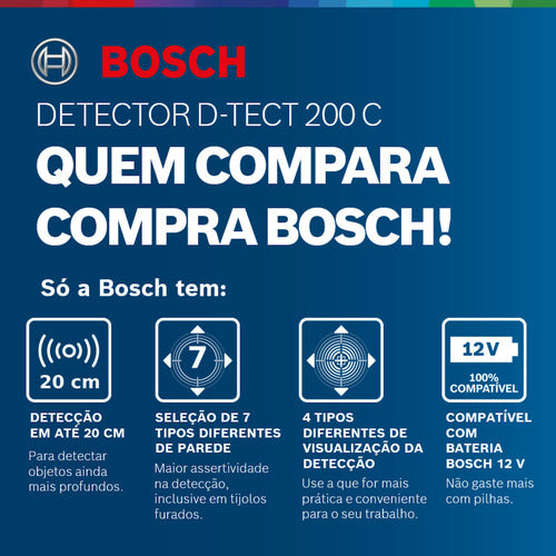 detector metais pvc digital scanner c/ bolsa dtect200c bosch azul