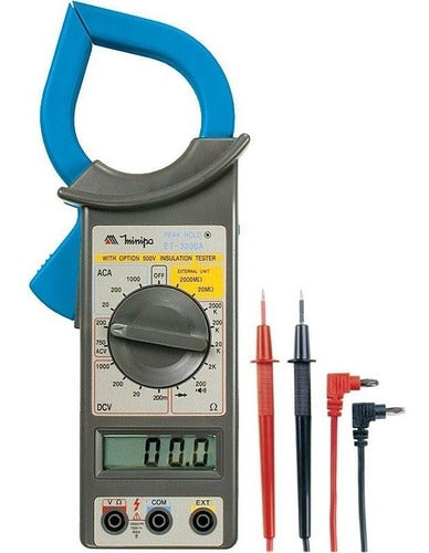 alicate amperímetro 1000a ac et3200a minipa