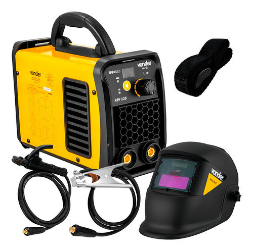 Inversor Para Solda Eletrodo E Tig Im125 C/ Máscara Vonder Amarelo