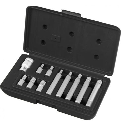 Jogo De Bits Spline Encaixe Sextavado 1/2 Pol C/ 11pçs Stels
