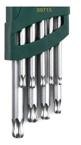 Jogo De Chaves Hexagonais Tork Longas Cr-v T10-t50 Com 9 Peç