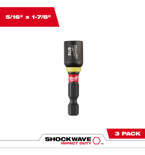 adaptador mág milwaukee 1/4 x 50mm x 5/16 c 3pçs 49-66-4523