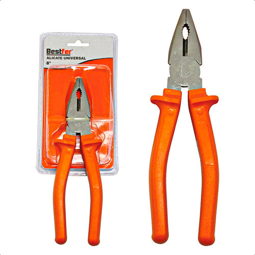alicate universal 8 pol cabo emborrachado bestfer bfh0039