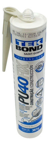 Cola Silicone Adesivo Pu40fix Branco Cartucho 387g Tekbond