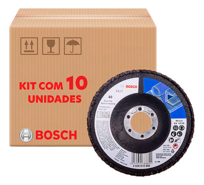 Disco Flap Bosch X421 Óxido De Aluminio 115mm G140 10un