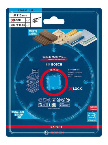 Disco De Corte X Lock Carbide Multi-wheel 115 Mm Bosch Azul